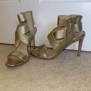 Gold strap heels
